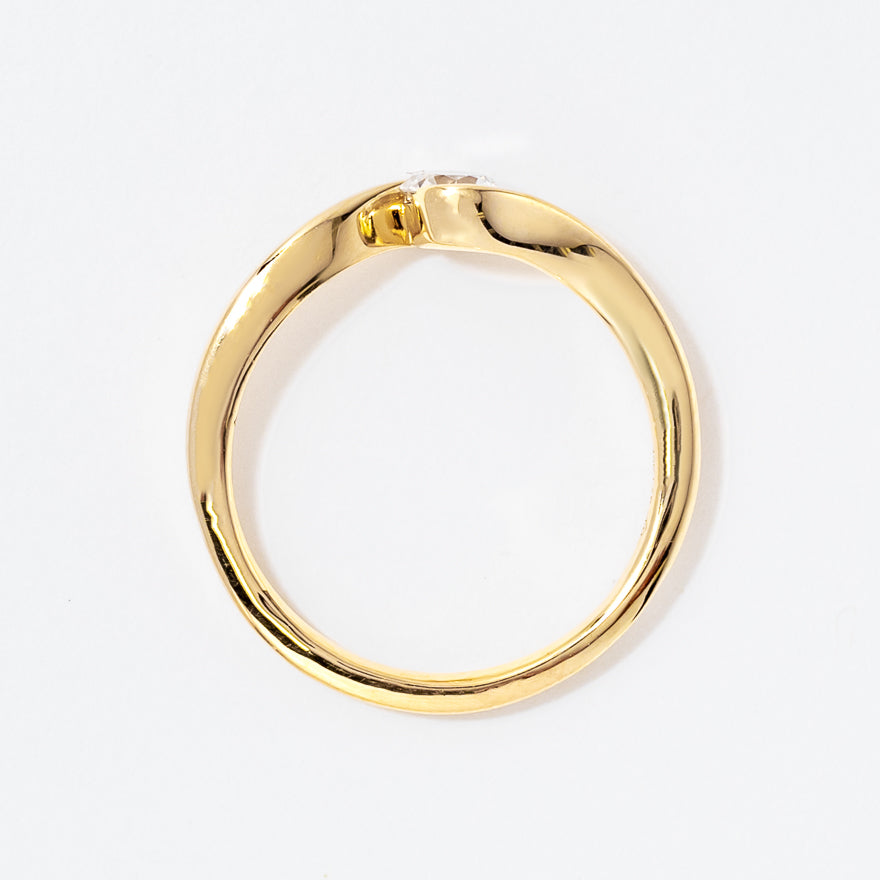 Lab Grown Round Diamond Swirl Promise Ring in 10K Yellow Gold (0.30 ct tw)