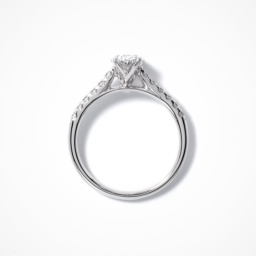 Lab Grown Oval Cut Diamond Engagement Ring 14K White Gold (1.25 ct