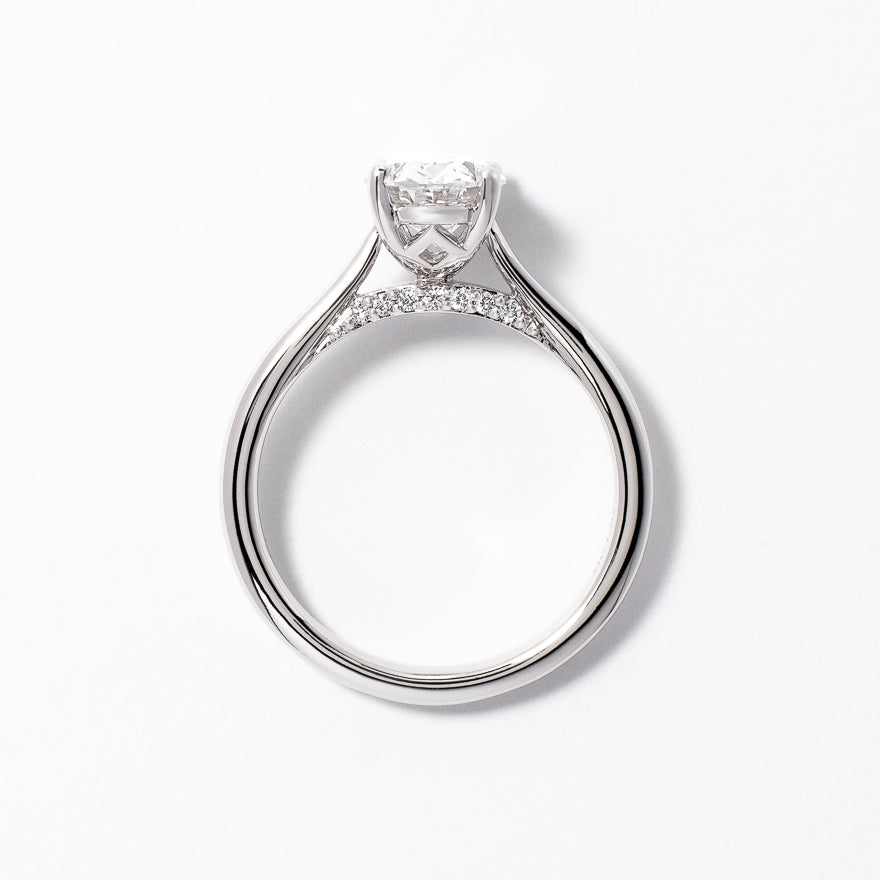 Lab Grown Oval Cut Diamond Engagement Ring in 14K White Gold (1.57 ct tw)