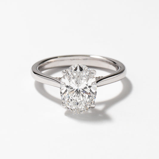 Lab Grown Oval Cut Diamond Engagement Ring in 14K White Gold (2.07 ct tw)