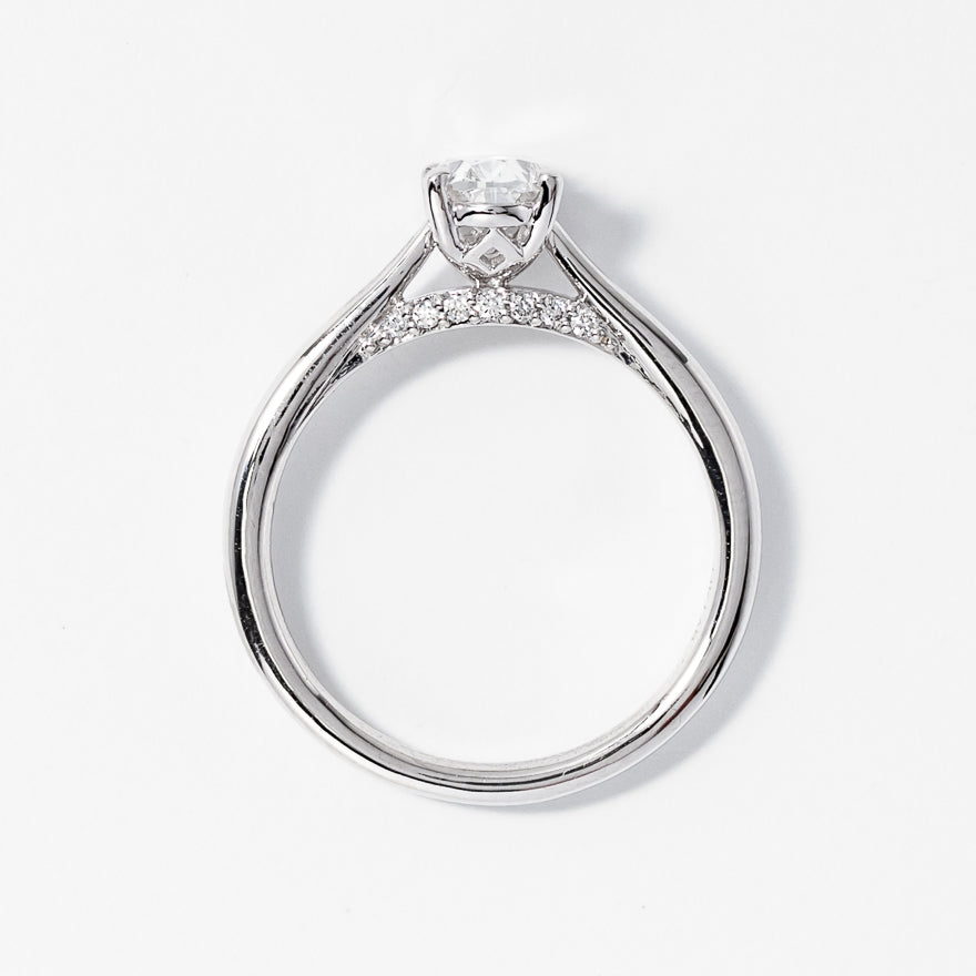 Lab Grown Oval Cut Diamond Engagement Ring in 14K White Gold (0.82 ct tw)