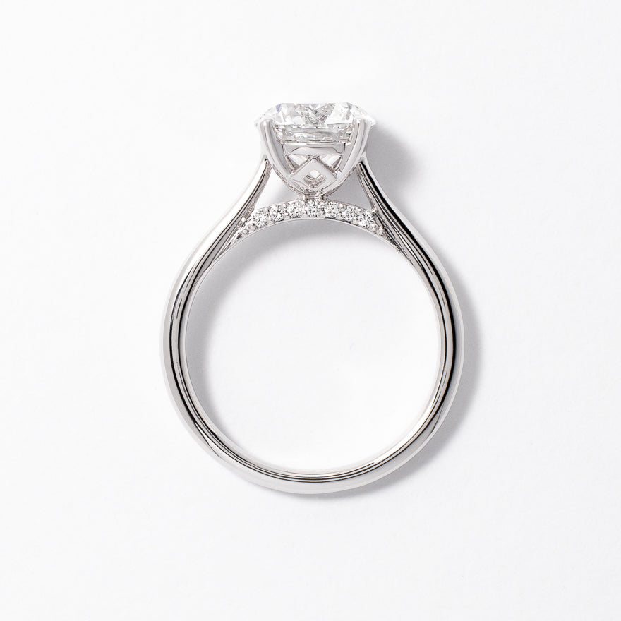 Lab Grown Round Cut Diamond Engagement Ring in 14K White Gold (2.07 ct tw)