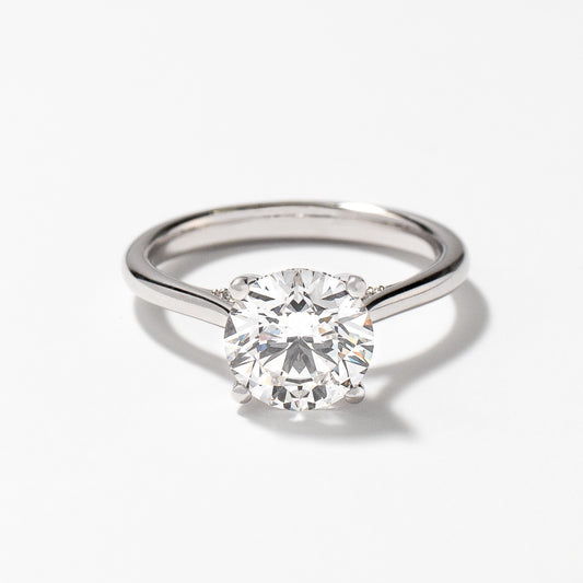 Lab Grown Round Cut Diamond Engagement Ring in 14K White Gold (2.07 ct tw)
