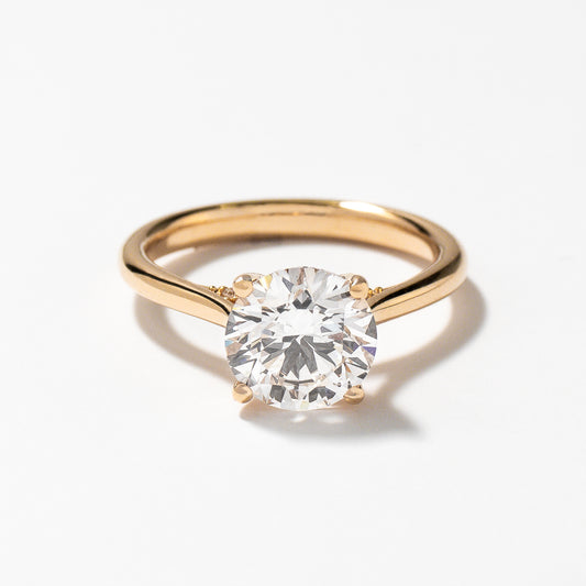 Lab Grown Round Cut Diamond Engagement Ring in 14K Yellow Gold (2.07 ct tw)