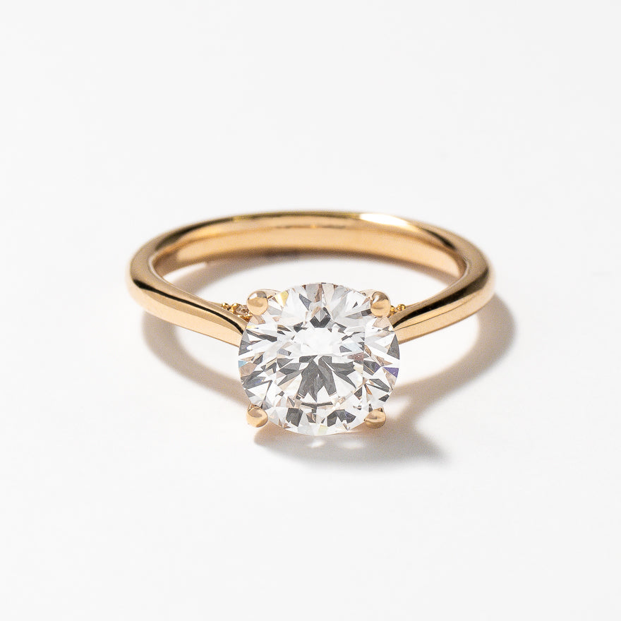 Lab Grown Round Cut Diamond Engagement Ring in 14K Yellow Gold (2.07 ct tw)