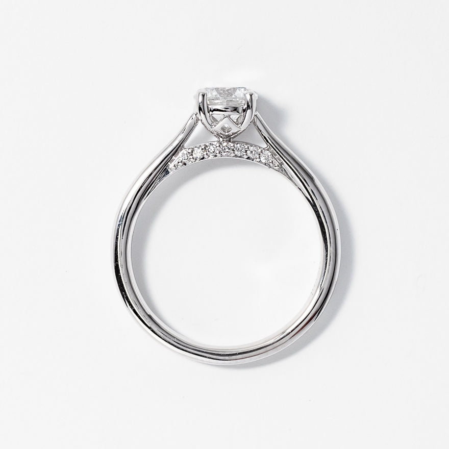 Lab Grown Round Cut Diamond Engagement Ring in 14K White Gold (0.82 ct tw)