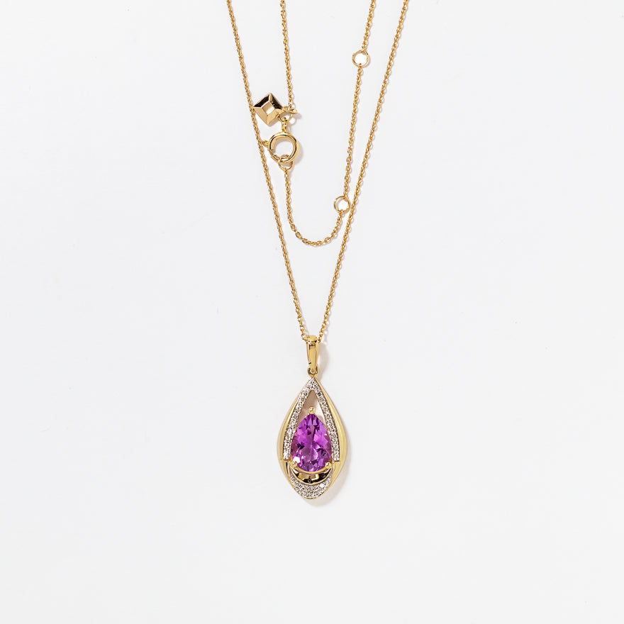 10K Amethyst Pendant in 10K Yellow Gold