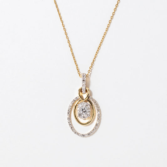 Diamond Cluster Necklace in 10K Yellow Gold (0.33 ct tw)