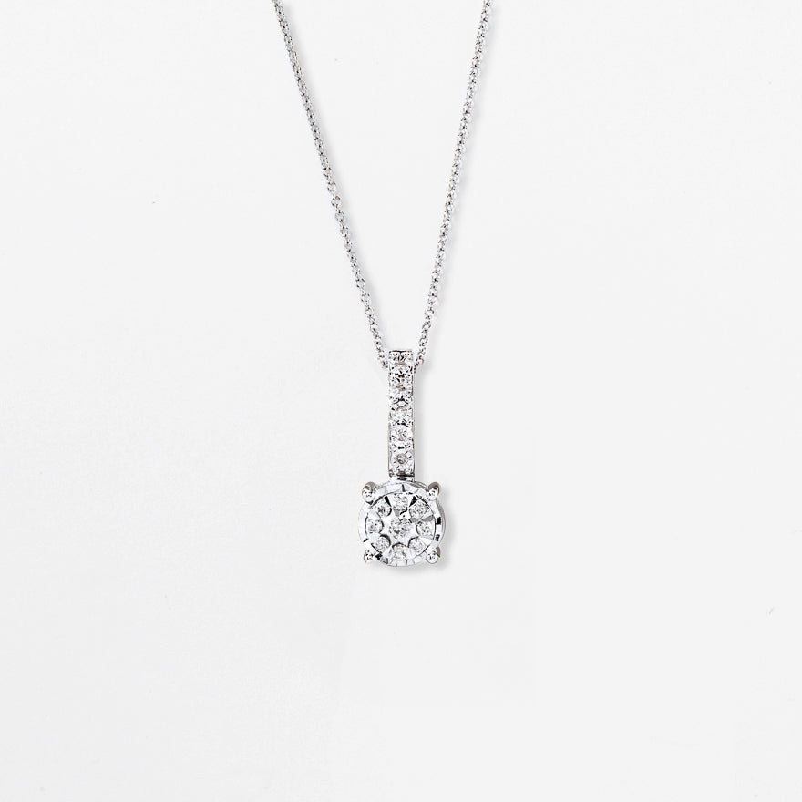 Diamond Cluster Multi-Look Necklace in 10K Yellow and White Gold (0.25