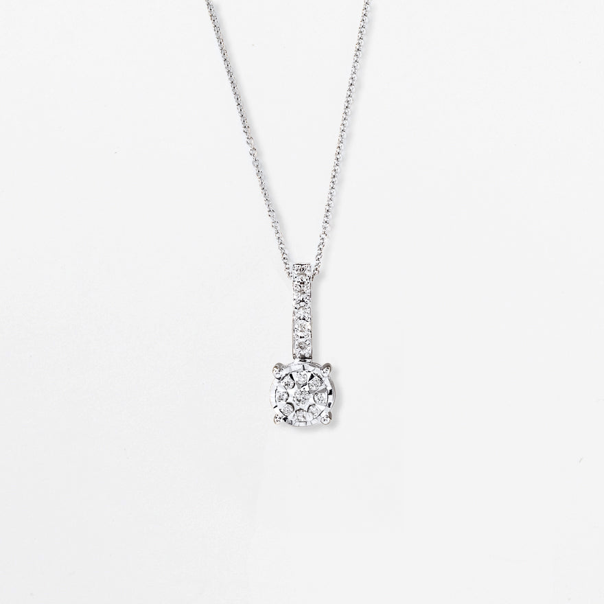 Diamond Cluster Multi-Look Necklace in 10K Yellow and White Gold (0.25 ct tw)