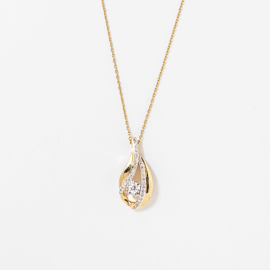 Diamond Cluster Necklace in 10K Yellow Gold (0.23 ct tw)