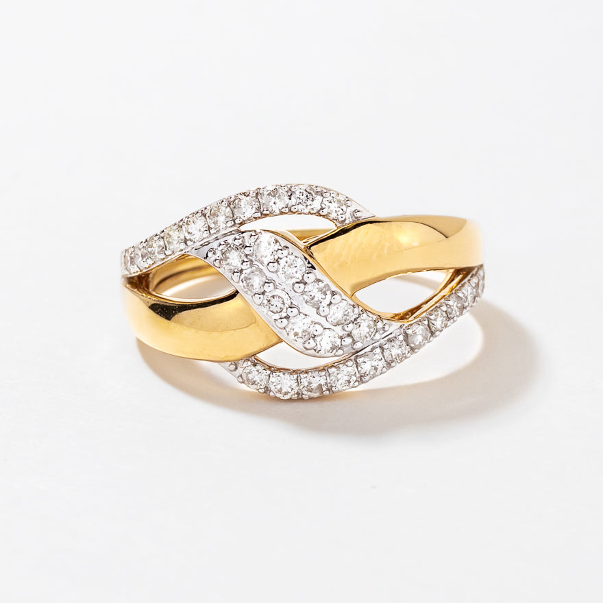 Diamond Cluster Ring 10 Yellow and White Gold (0.50 ct tw)