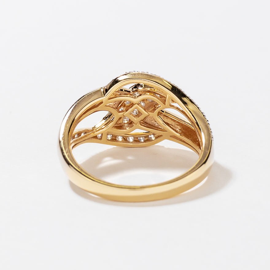 Diamond Cluster Ring 10 Yellow and White Gold (0.50 ct tw)