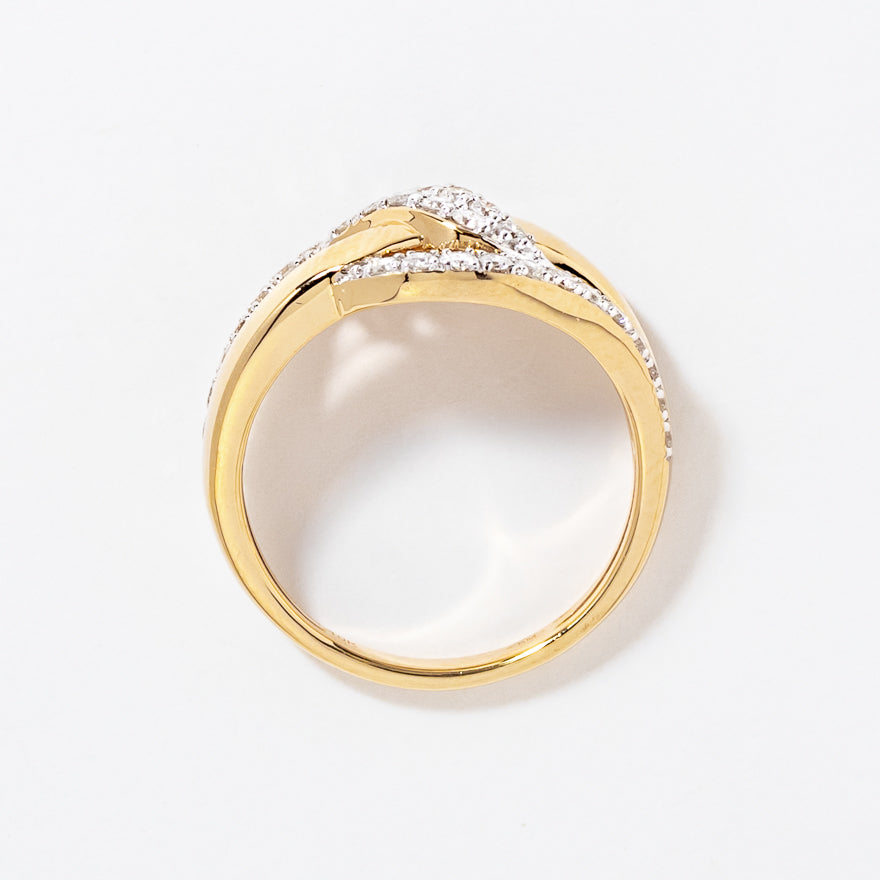 Diamond Cluster Ring 10 Yellow and White Gold (0.50 ct tw)
