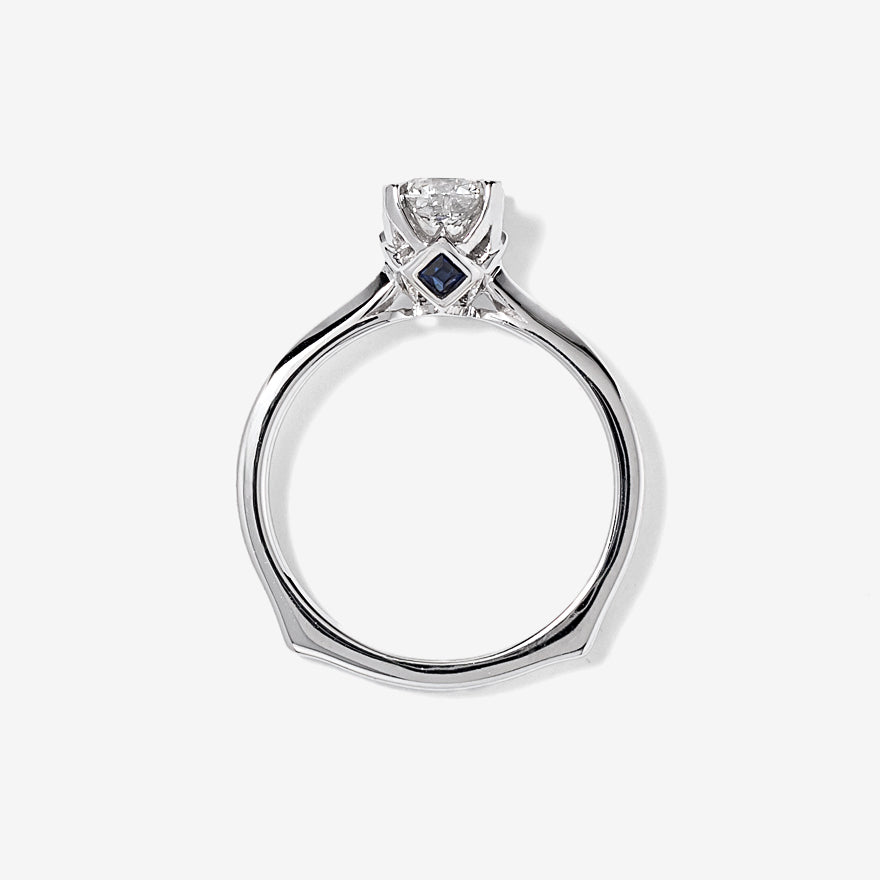 -Holly- Diamond Engagement Ring With Sapphire Accents in 14K White Gold (0.70 ct tw)