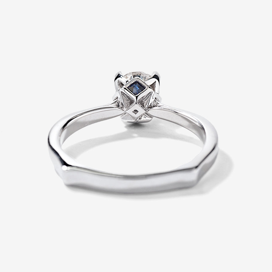 -Holly- Diamond Engagement Ring With Sapphire Accents in 14K White Gold (0.70 ct tw)