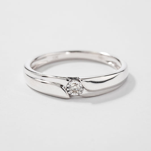 Ladies Wedding Band in 10K White Gold (0.03 ct tw)