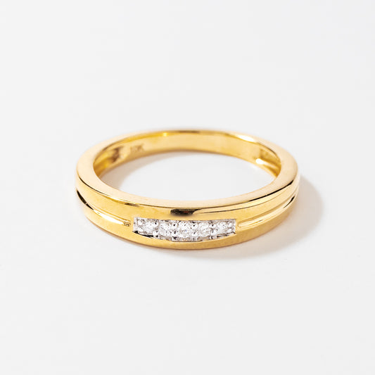 Ladies Diamond Wedding Band in 10K Yellow Gold (0.05 ct tw)