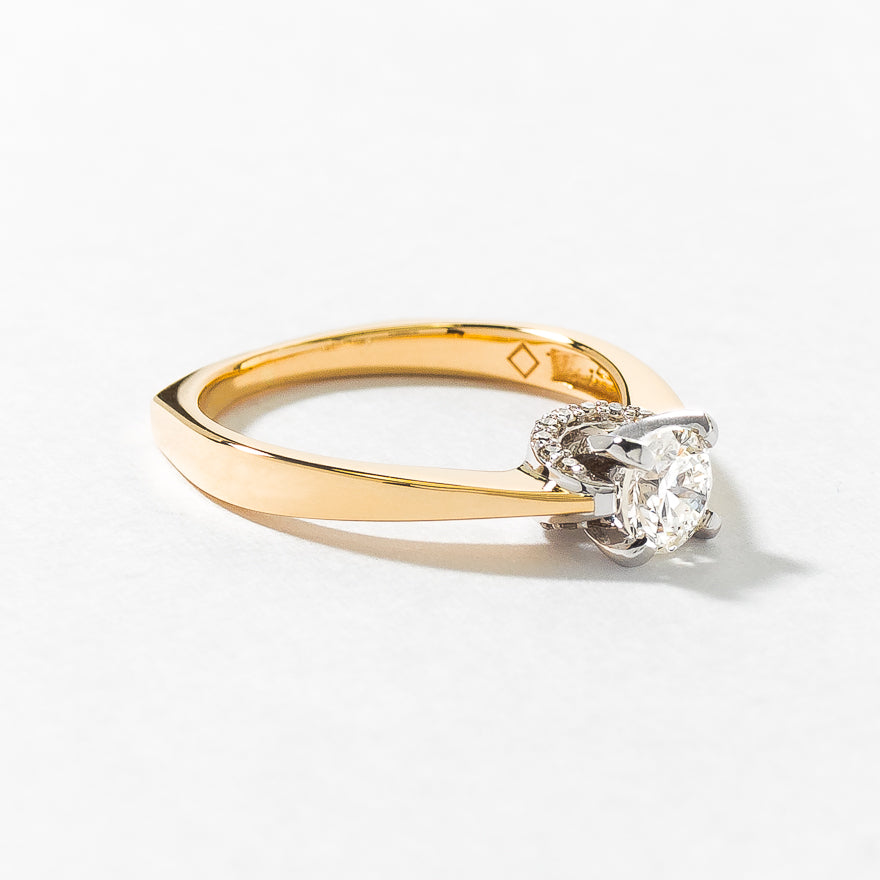 Diamond Engagement Ring in 14K Yellow and White Gold (0.68 ct tw)