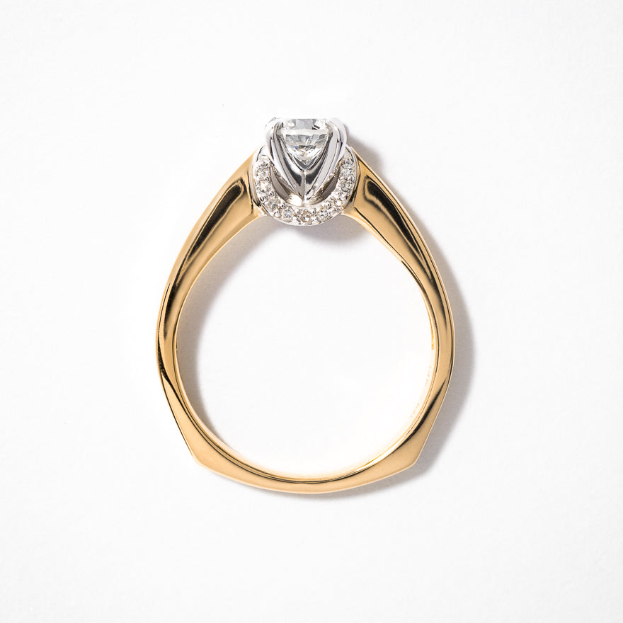 Diamond Engagement Ring in 14K Yellow and White Gold (0.68 ct tw)