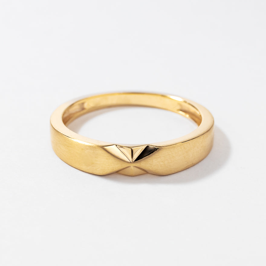 Men's Point Ring 10K Yellow Gold