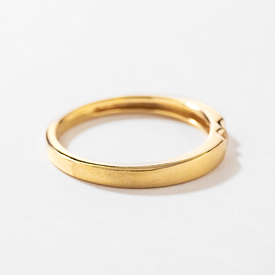 Ladies Brushed Gold Diamond Band in 10K Yellow Gold (0.02 ct tw) –  Ann-Louise Jewellers