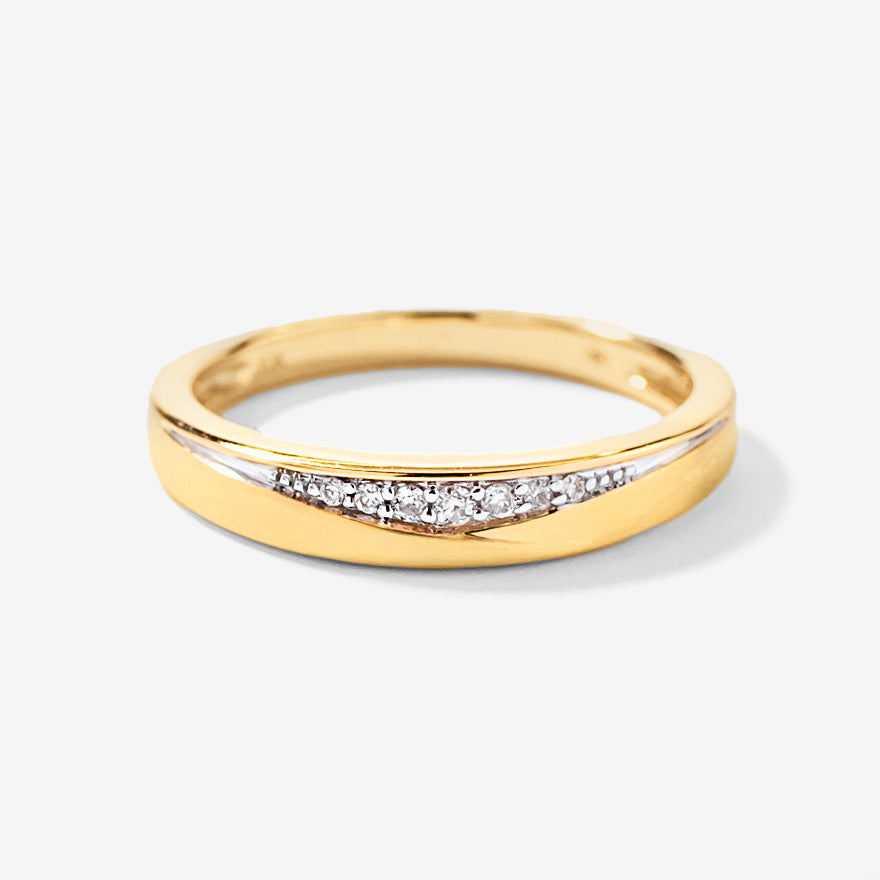 Diamond Wedding band in 10K Yellow Gold (0.04 ct tw)