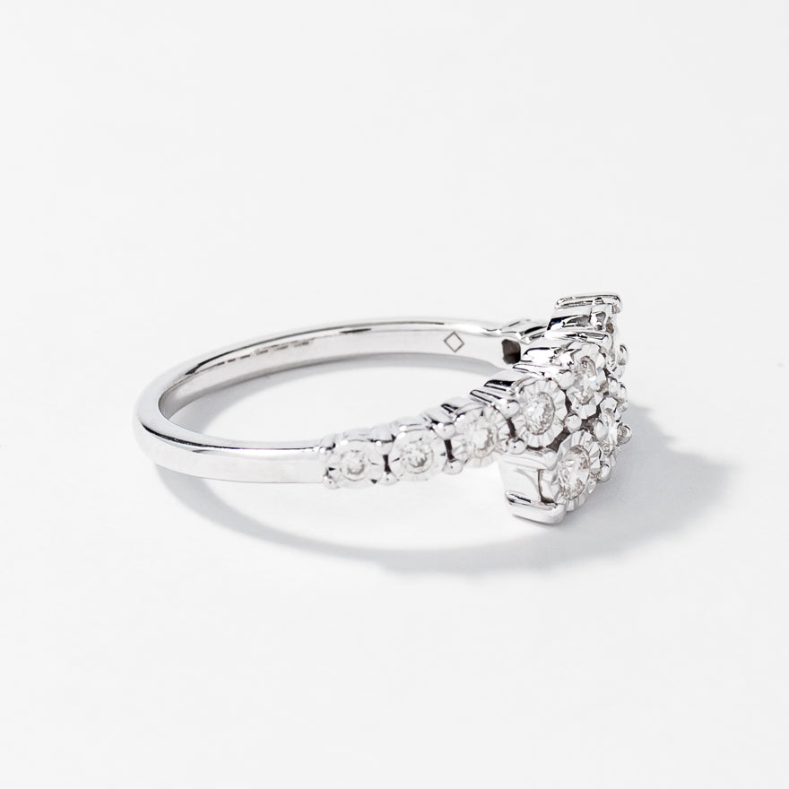 Diamond Cluster Ring 10K White Gold (0.30 ct tw)