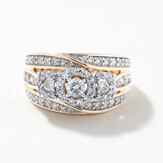 Diamond Dinner Ring in 10K Yellow Gold (1.00 ct tw)