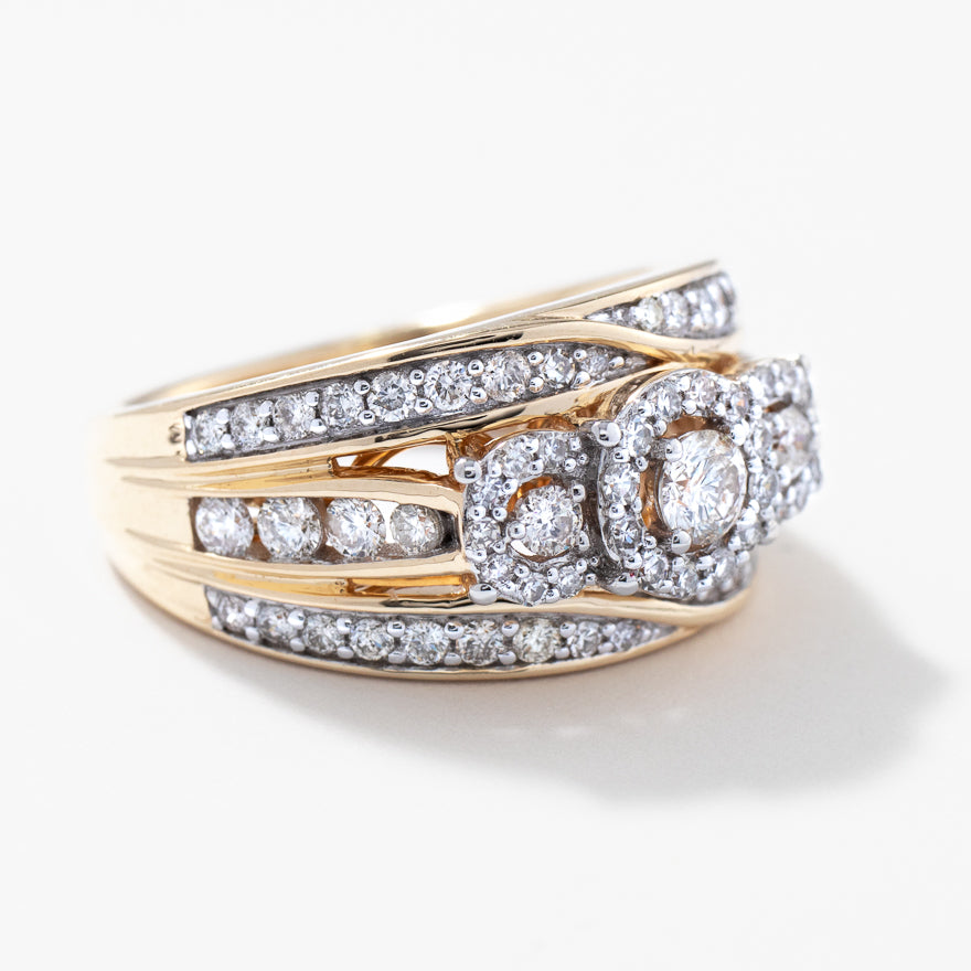 Diamond Dinner Ring in 10K Yellow Gold (1.00 ct tw)