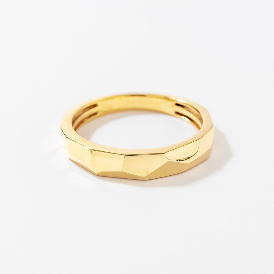 Men's Geometric Ring 10K Yellow Gold