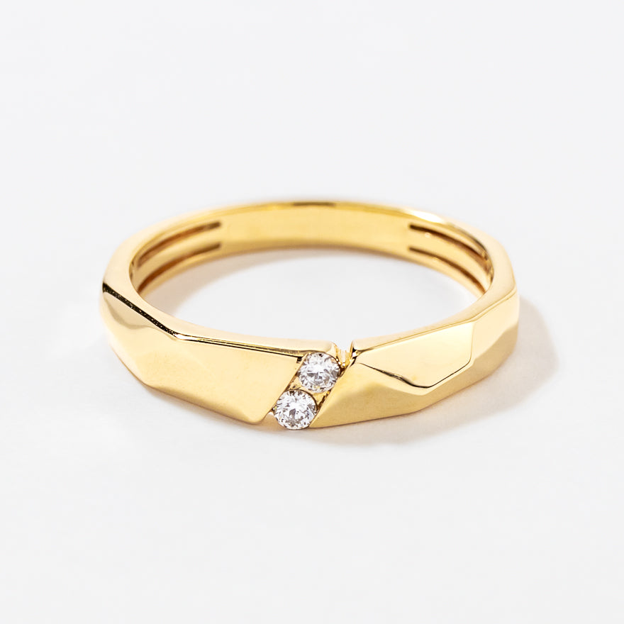 Geometric Wedding Band 10K Yellow Gold (0.05 ct tw)