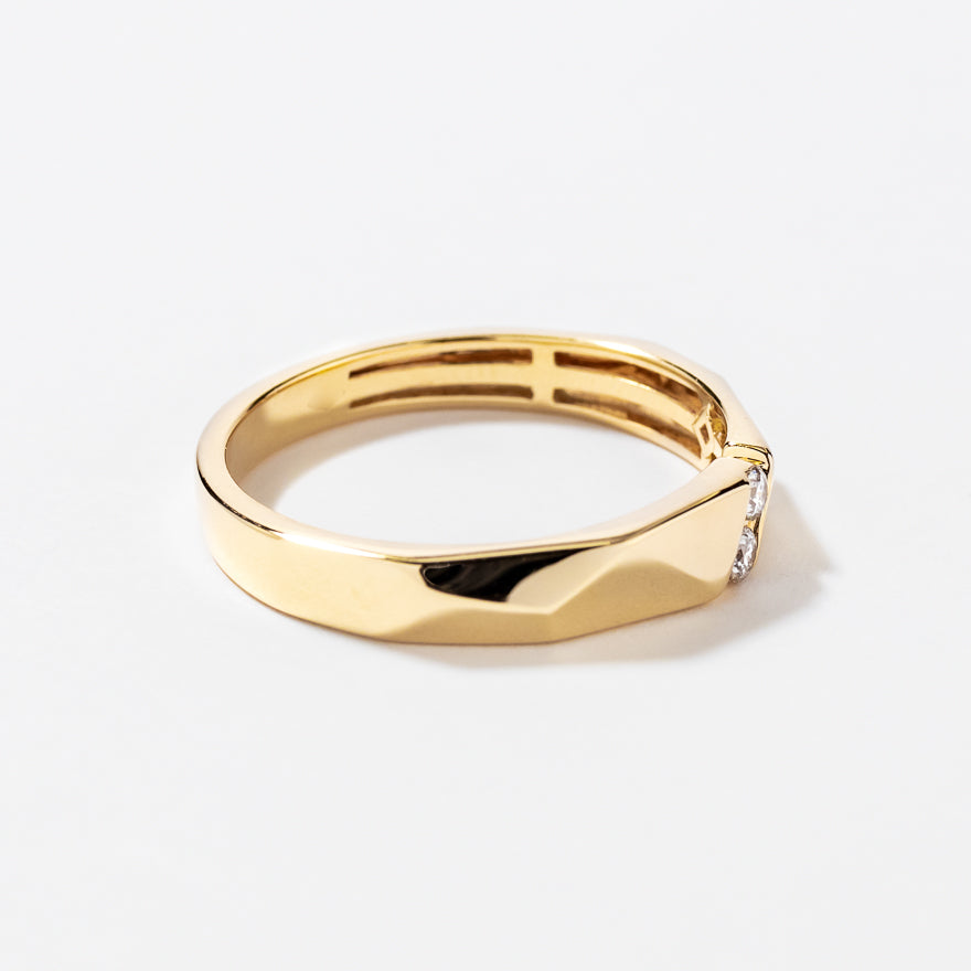 Geometric Wedding Band 10K Yellow Gold (0.05 ct tw)