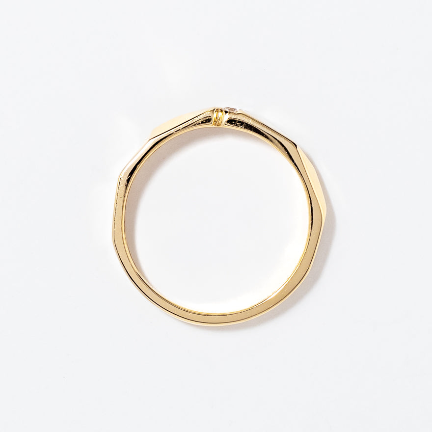 Geometric Wedding Band 10K Yellow Gold (0.05 ct tw)