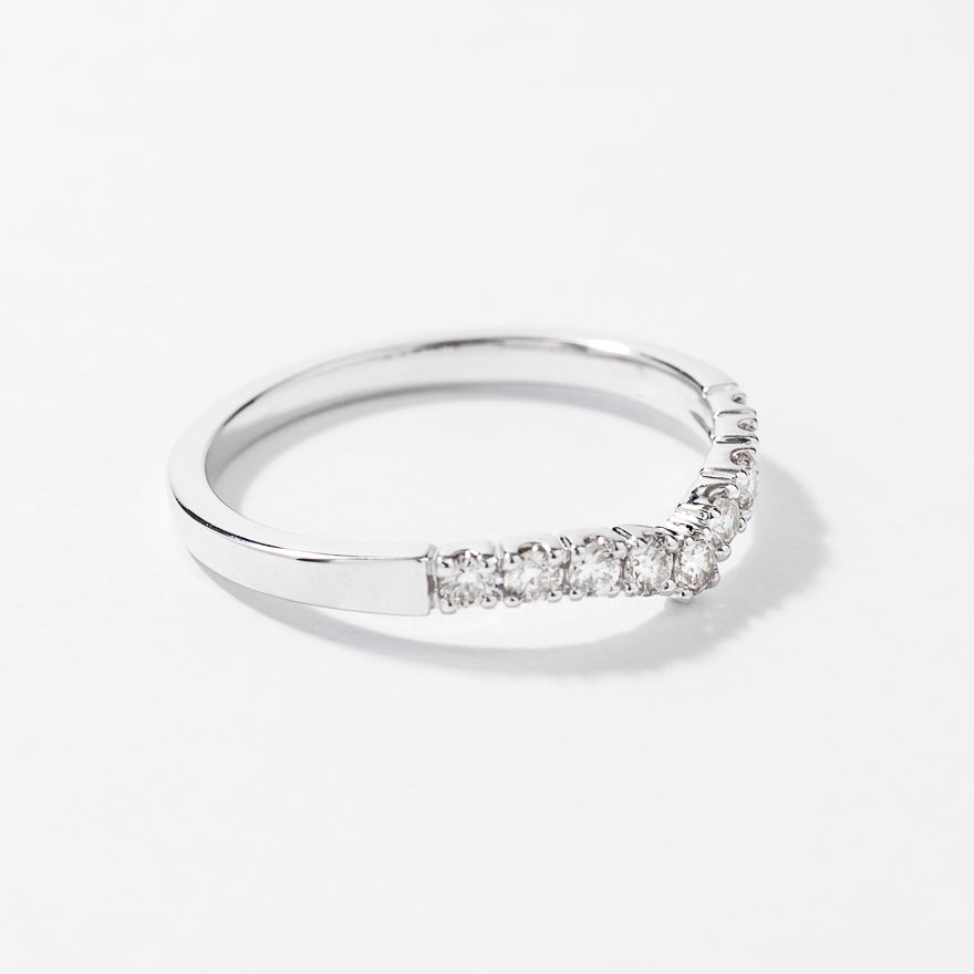 V Shape Diamond Anniversary Band 14K White Gold (0.25 ct tw)