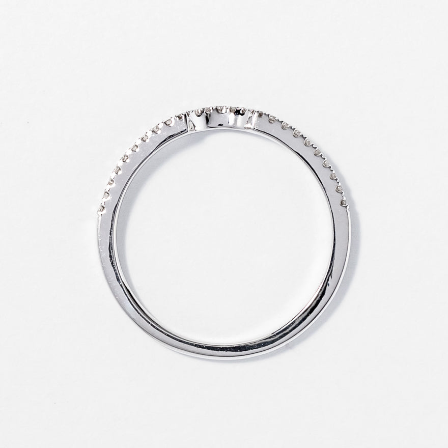 U Shape Matching Wedding Band in 14K White Gold (0.13 ct tw)