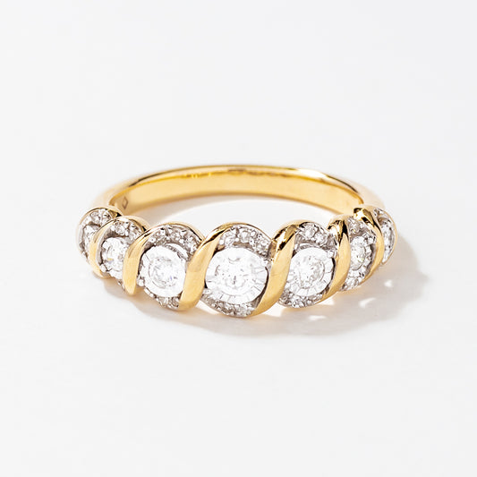 Diamond Anniversary Band in 10K Yellow and White Gold (0.40 ct tw)