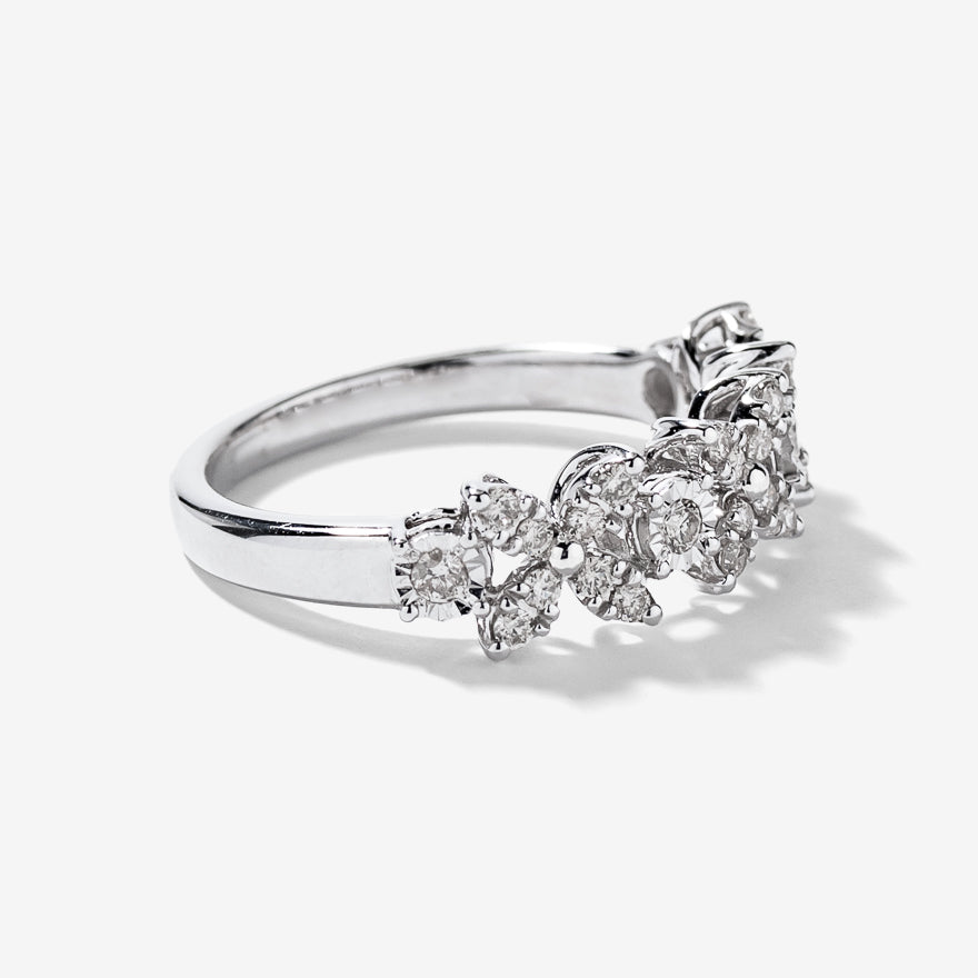 Diamond Petal Cluster Ring in 10K White Gold (0.40 ct tw)