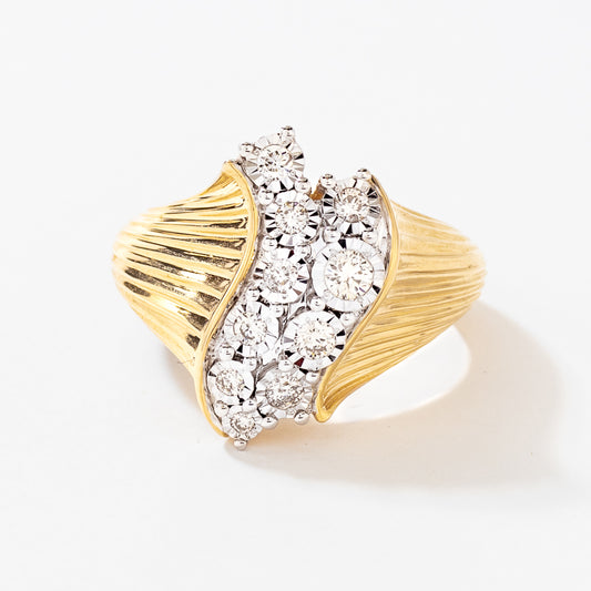 Diamond Cluster Ring in 10K Yellow and White Gold (0.33 ct tw)
