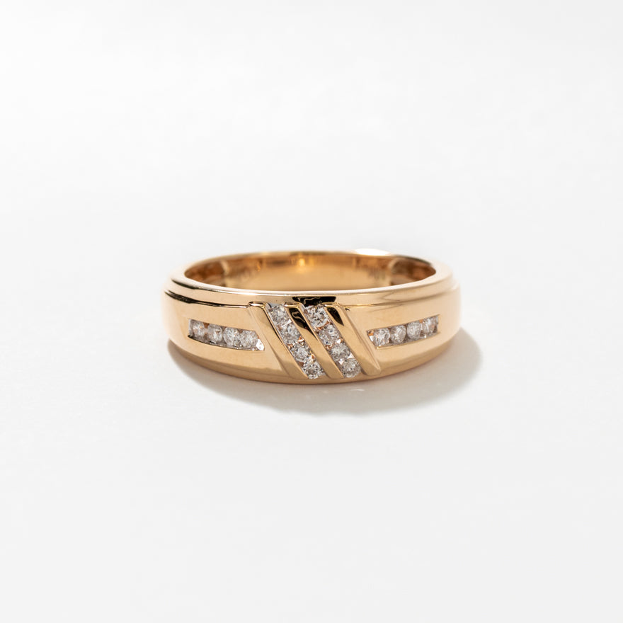 Men’s Diamond Wedding Band in 10K Yellow Gold (0.24 ct tw)