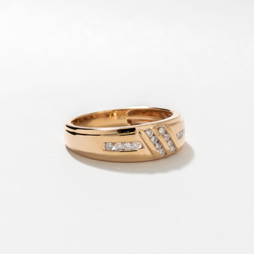 Men’s Diamond Wedding Band in 10K Yellow Gold (0.24 ct tw)