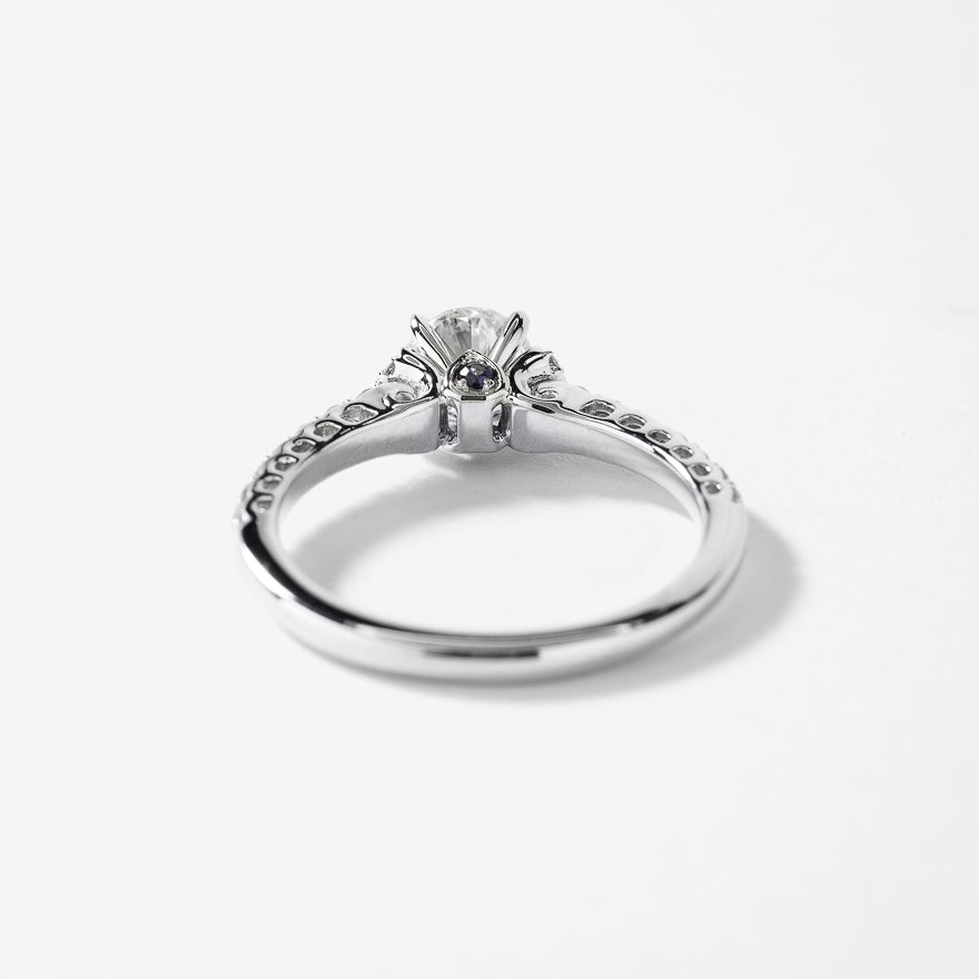 Diamond Engagement Ring With Sapphire Accents in 14K White Gold (1.22 ct tw)