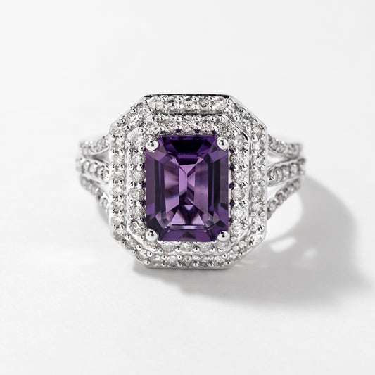 Amethyst Ring in 10K White Gold