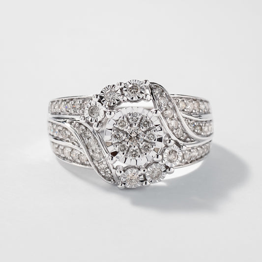 Diamond Dinner Ring in 10K White Gold (0.75 ct tw)