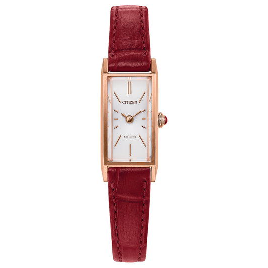 Citizen Eco-Drive Fio Red Leather Strap Watch | EG7123-01A
