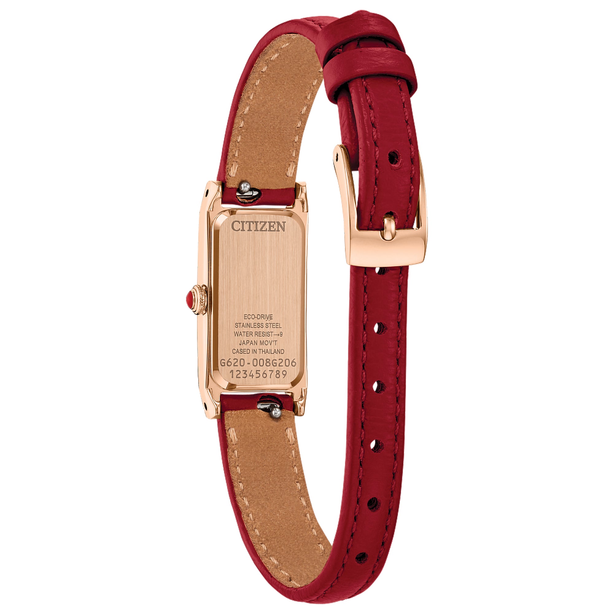 Citizen Eco-Drive Fio Red Leather Strap Watch | EG7123-01A