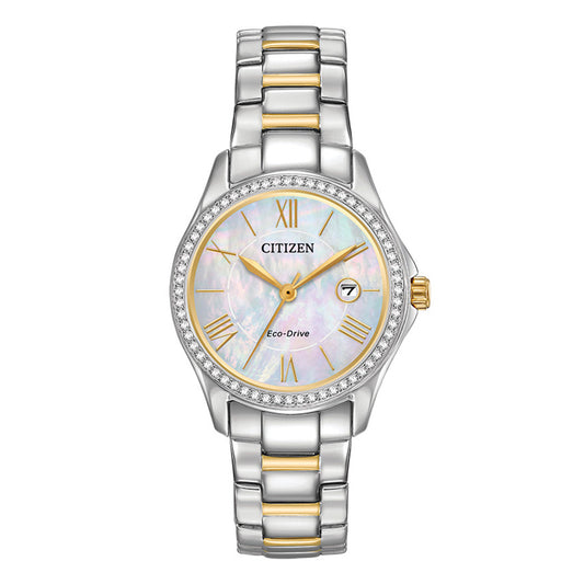 Citizen Eco-Drive Silhouette Crystal White Dial Ladies Watch | FE1148-84D