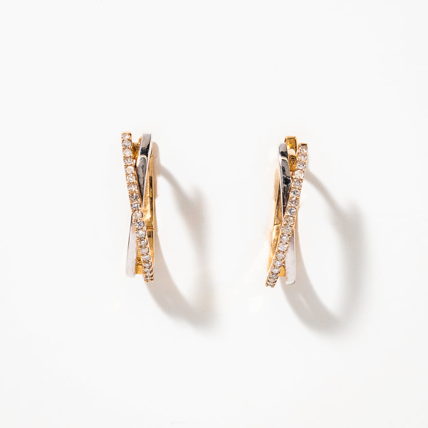 Diamond Hoop Earrings in 10K Yellow Gold (0.20 ct tw)