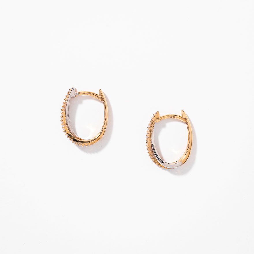 Diamond Hoop Earrings in 10K Yellow Gold (0.20 ct tw)