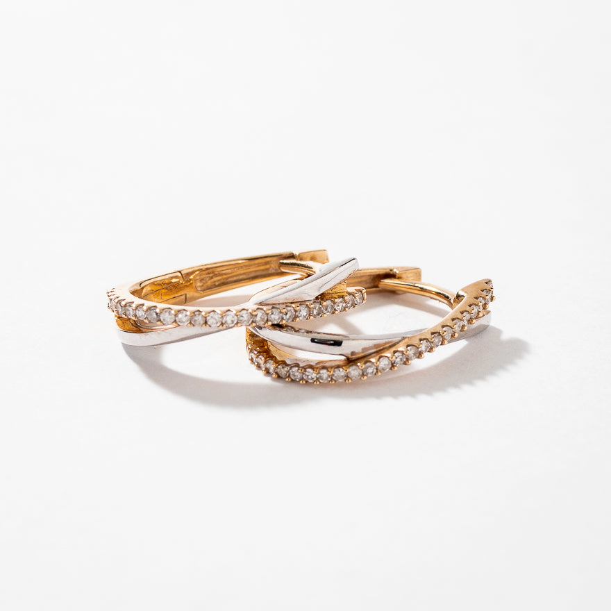 Diamond Hoop Earrings in 10K Yellow Gold (0.20 ct tw)